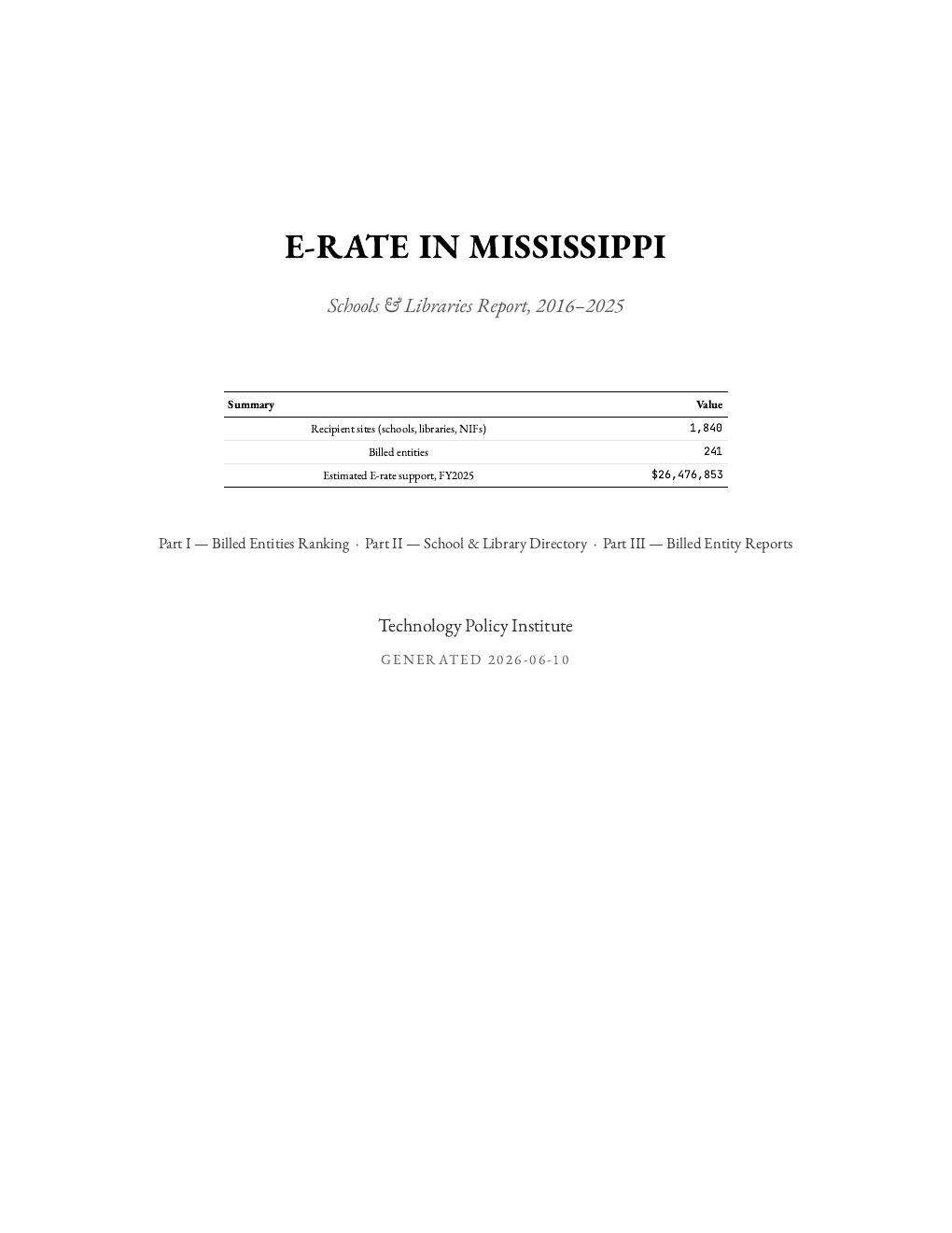 Mississippi report cover