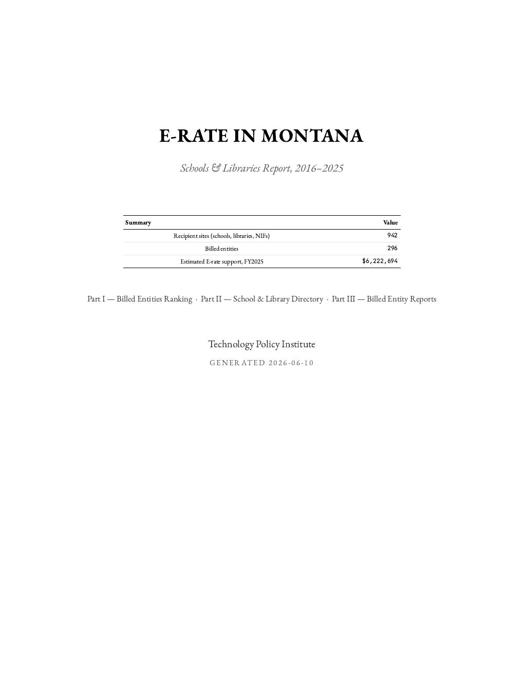 Montana report cover