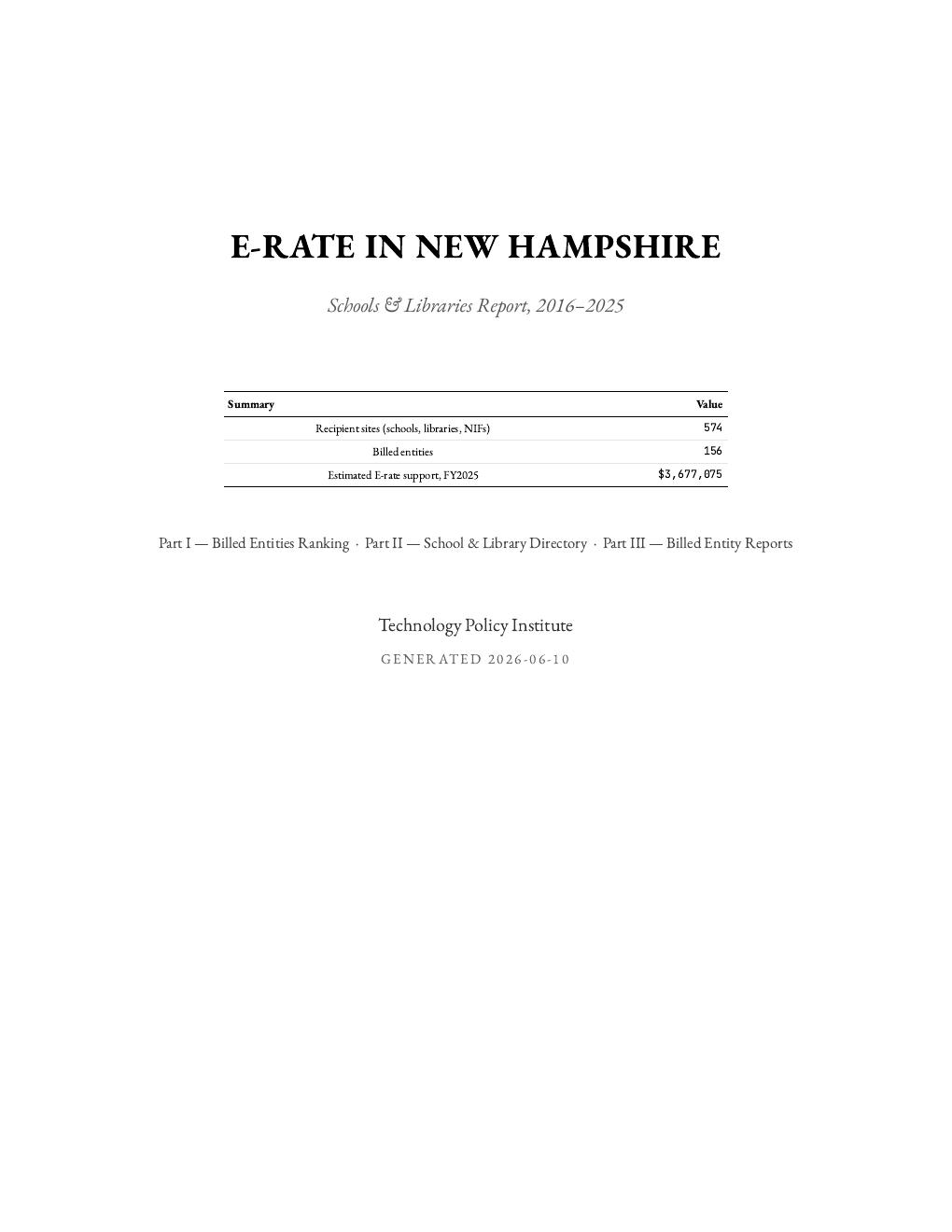 New Hampshire report cover