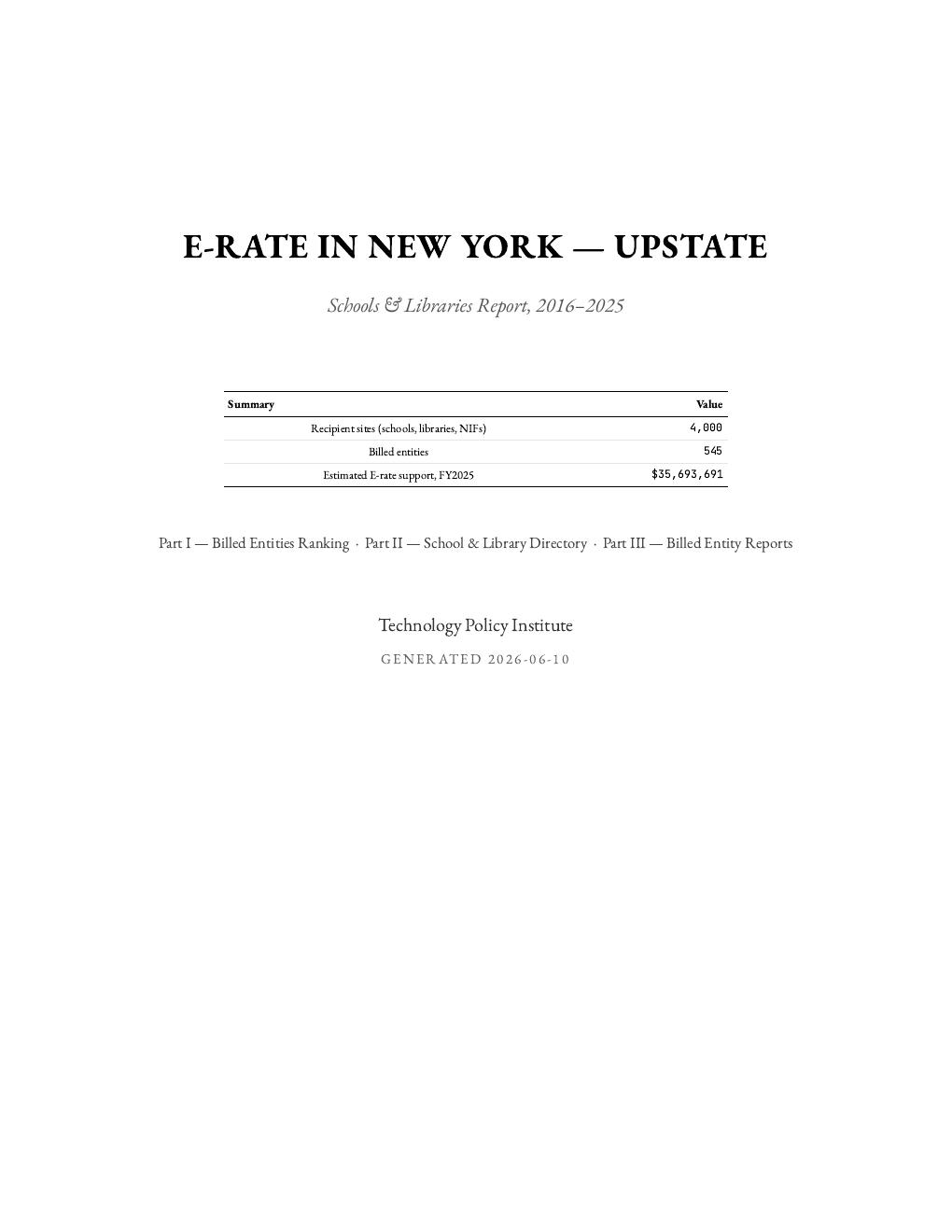 New York — Upstate report cover