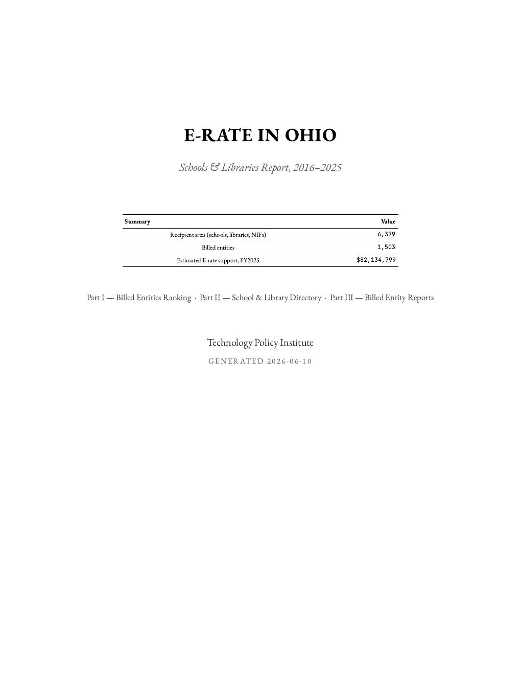 Ohio report cover