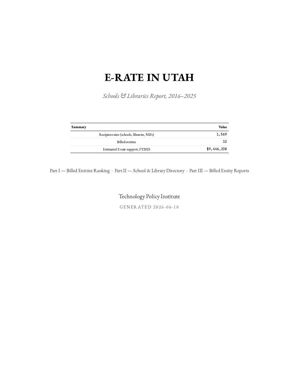 Utah report cover