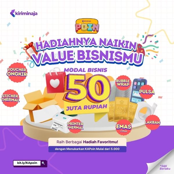 Spill Reward KiriminAja Poin: Daftar Hadiah untuk 