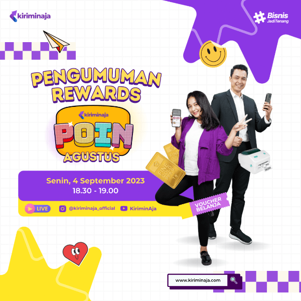 KiriminAja Poin Redeem Agustus: Emas & Print Therm