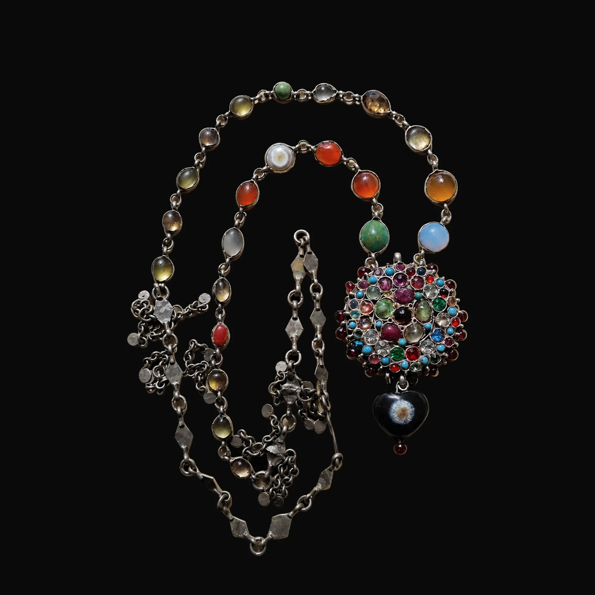 Navratna-Style Pendant Necklace — image 1