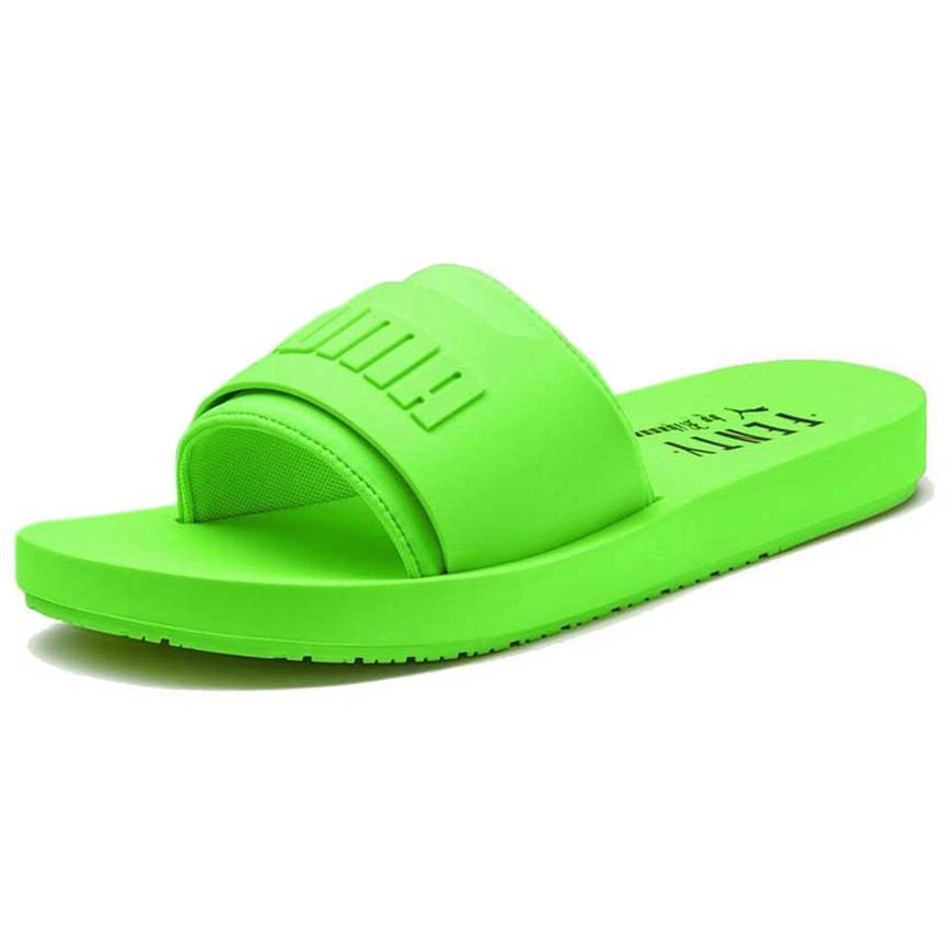 fenty lime green slides