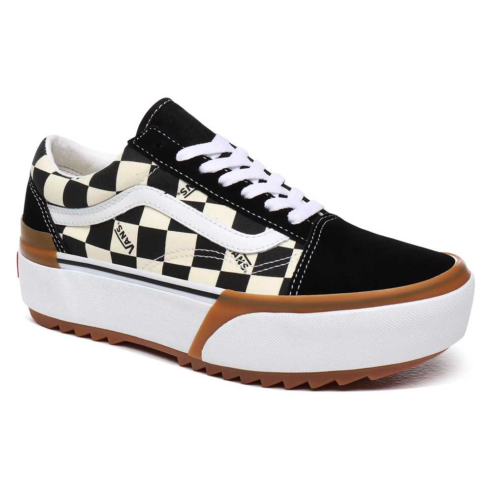 vans old skool black checkerboard true white