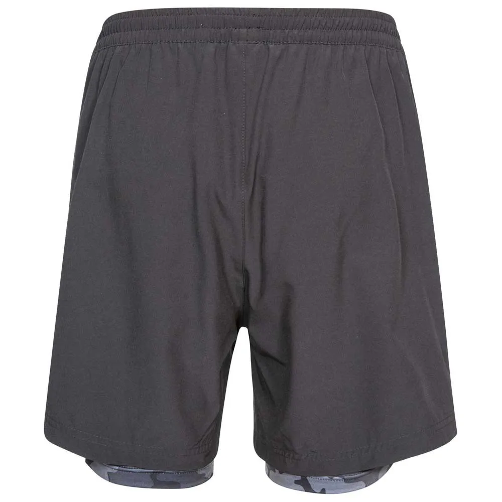 Trespass Patterson Shorts, Black / grey marl