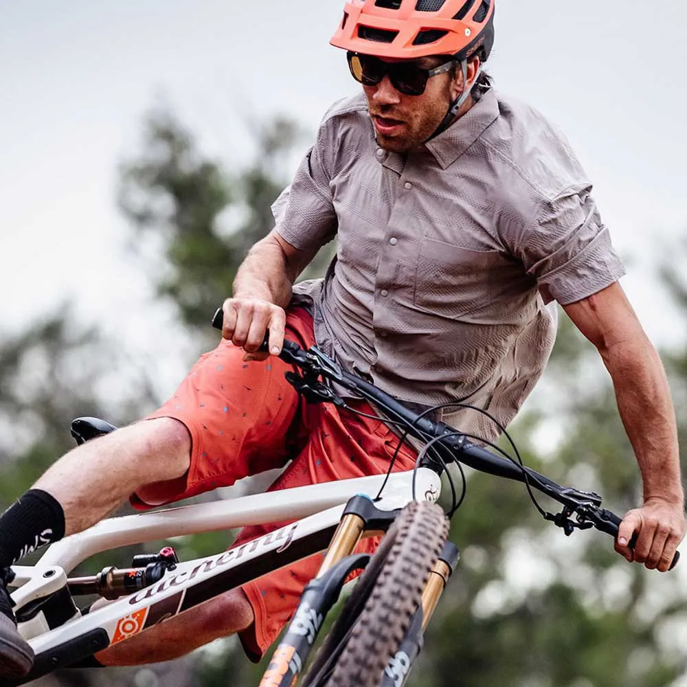 Club Ride Mountain Surf Shorts, Ochre print