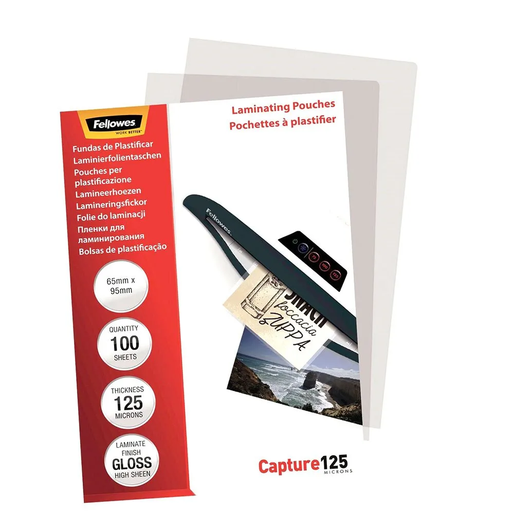 Fellowes Bolsas De Laminación Brillantes De 125 Micras 65x95 Mm 100 Unidades – imagen 2