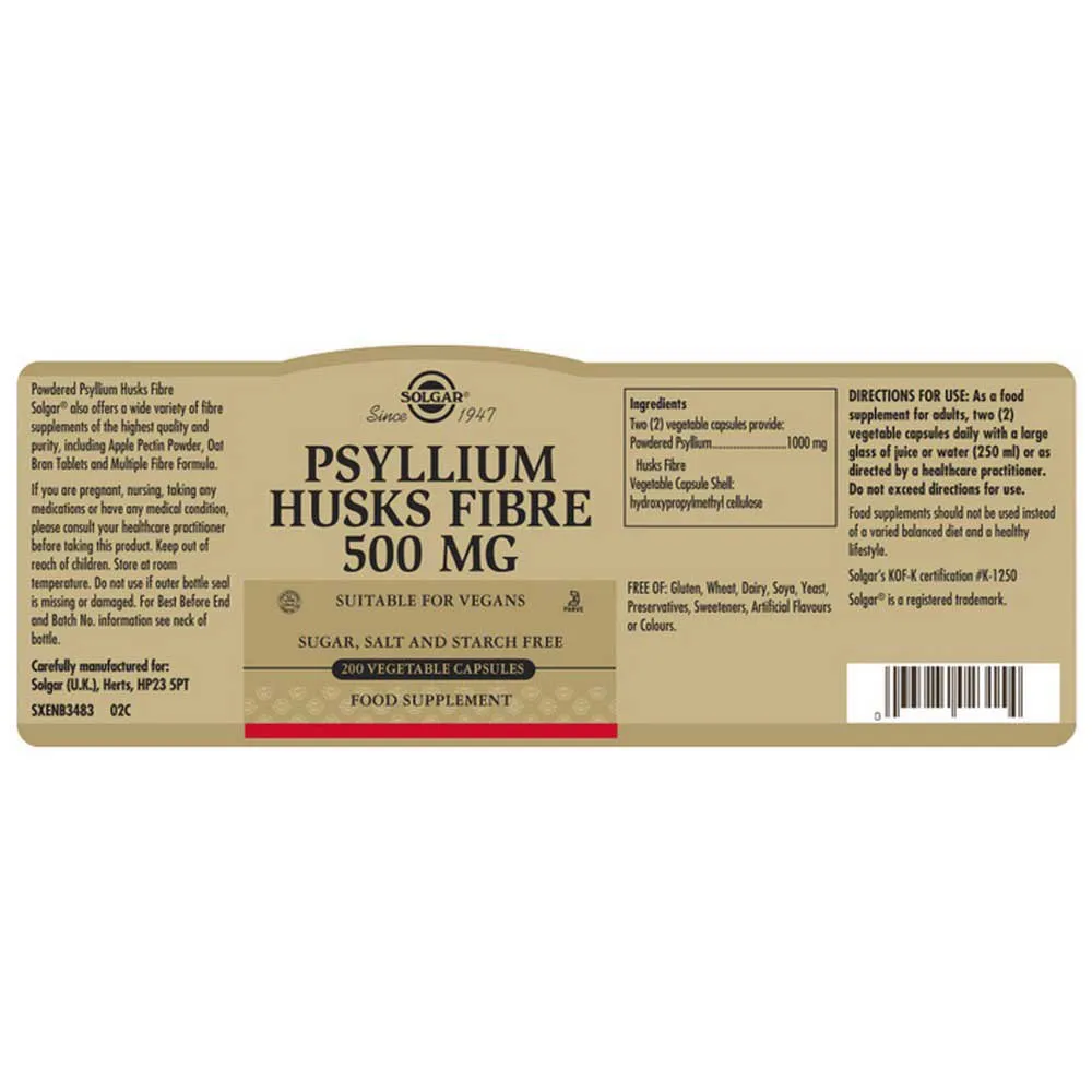 Solgar Psyllium 200 Enheter, Brown, One Size