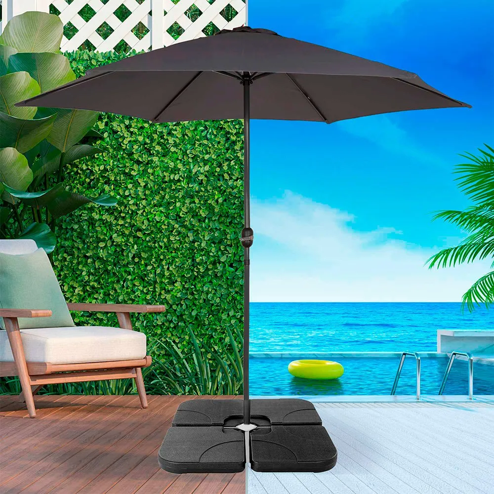 Aktive Kvadratisk Påfyllningsbar Parasollfot 4 Bitar unisex, Black, One Size