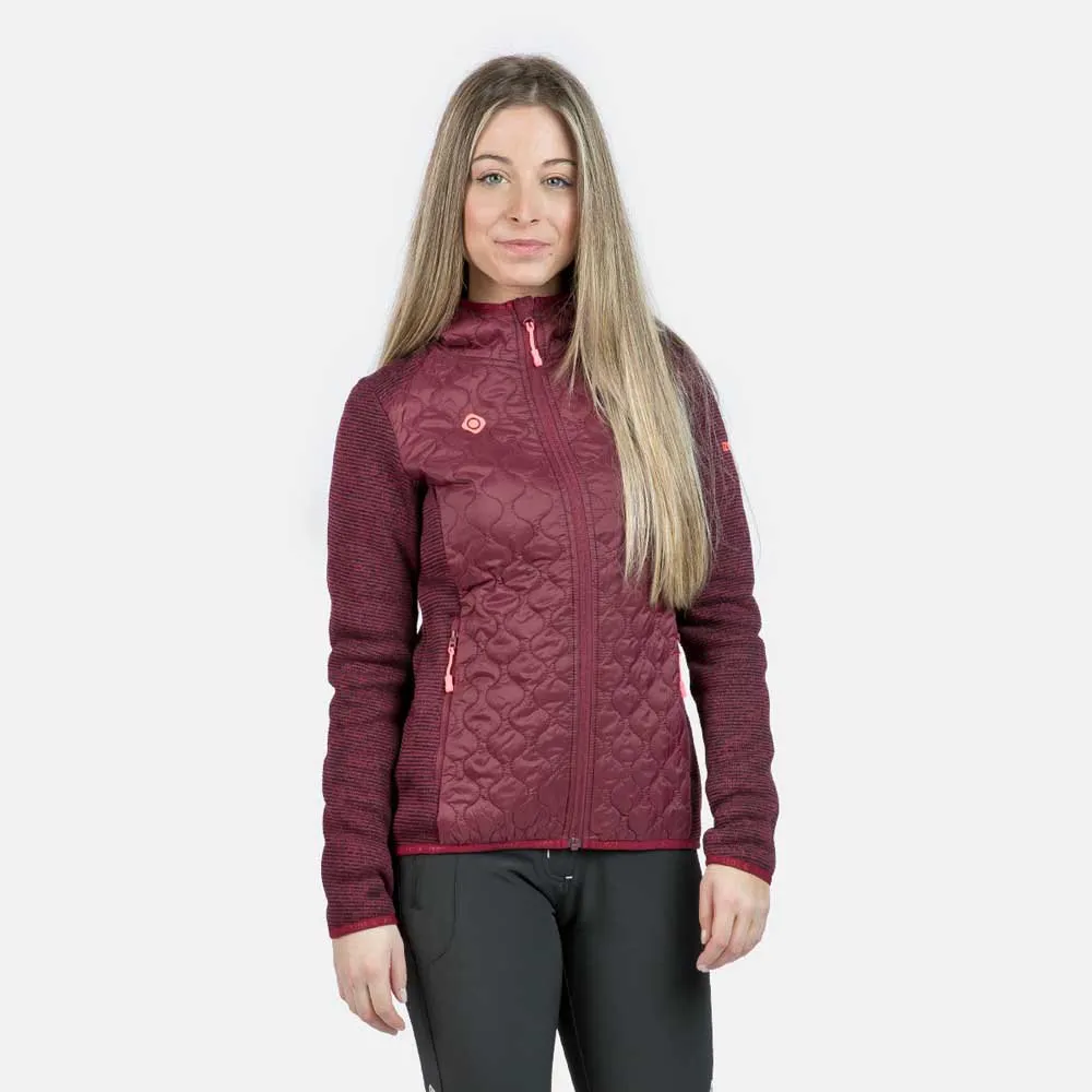 Izas Siresa Fleecejacka Med Huva, Mineral red / diva pink