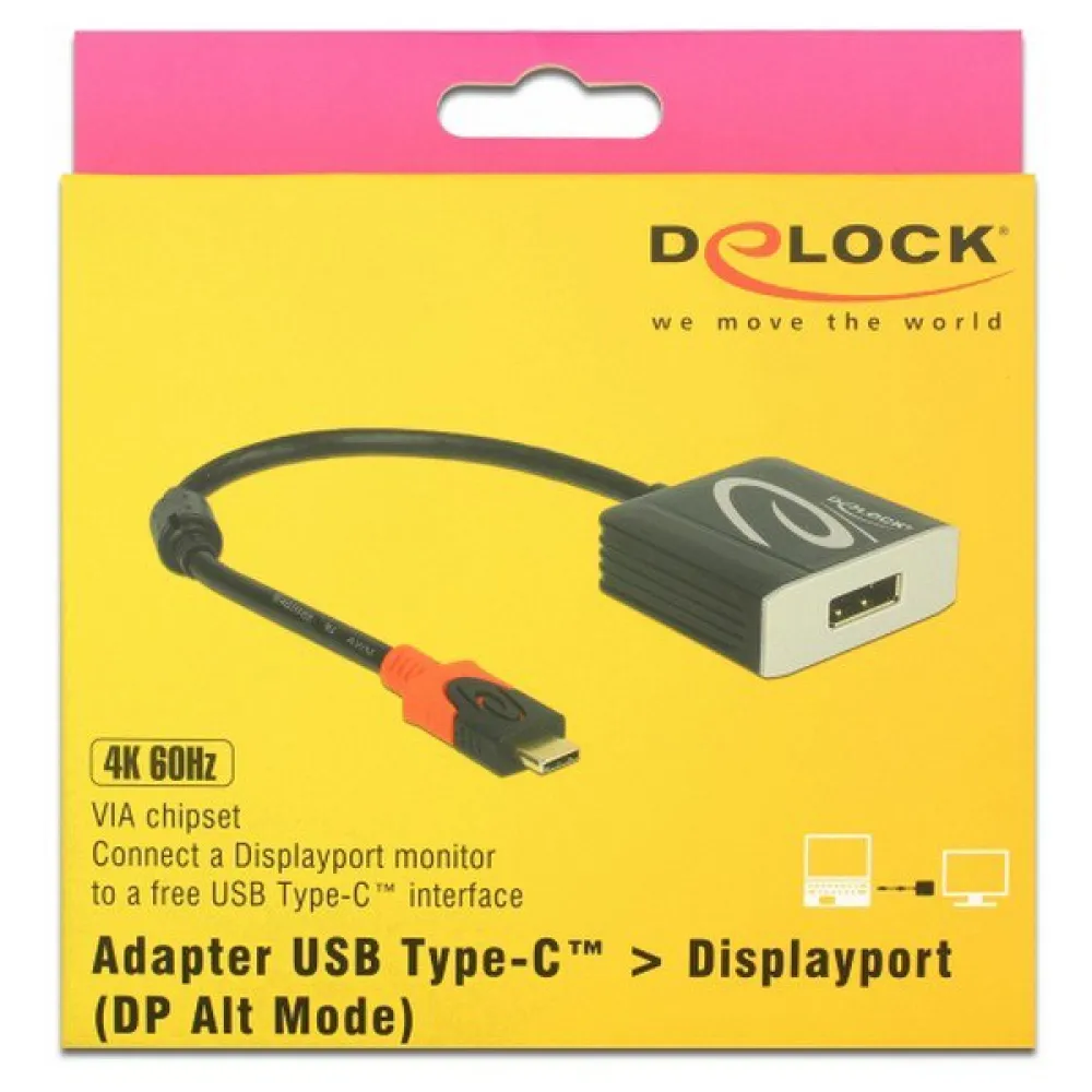 Delock Adaptador Usb C A Displayport M/f 4k 60hz – imagen 3