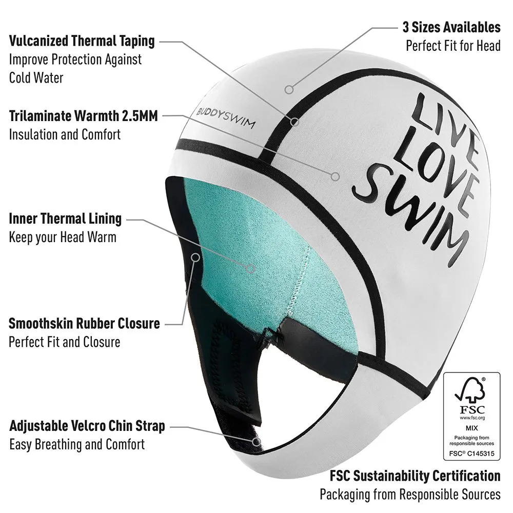 Buddyswim Trilaminate Warmth 2.5 Mm Badmössa unisex