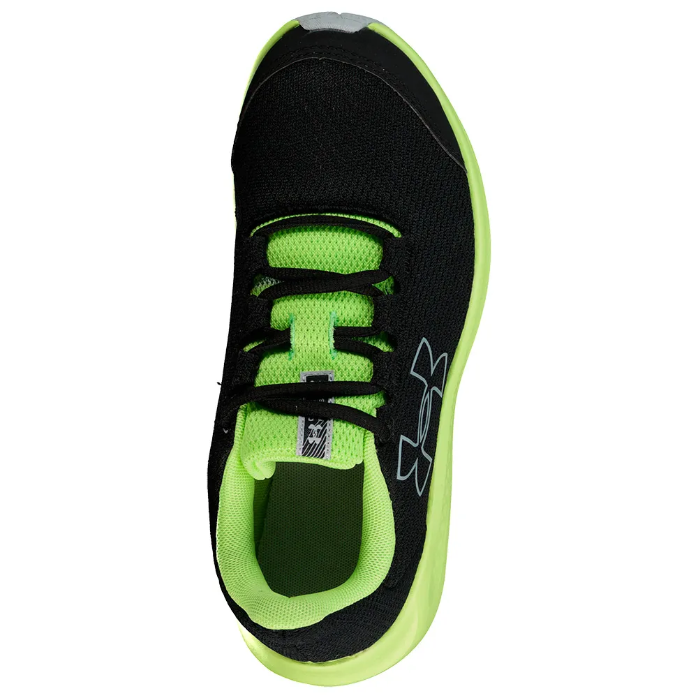Under Armour Gs Charged Pursuit 3 Big Logo Løpesko Gutt, Black / morph green / mod gray