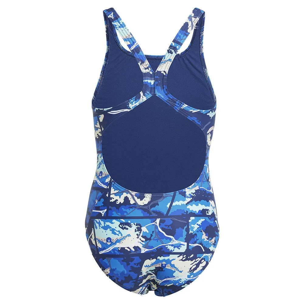 adidas Wave Aop Baddräkt Flickor, Dark blue