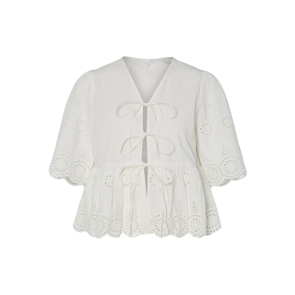 Yas Cornelia Short Sleeve Blouse Star White 38 6