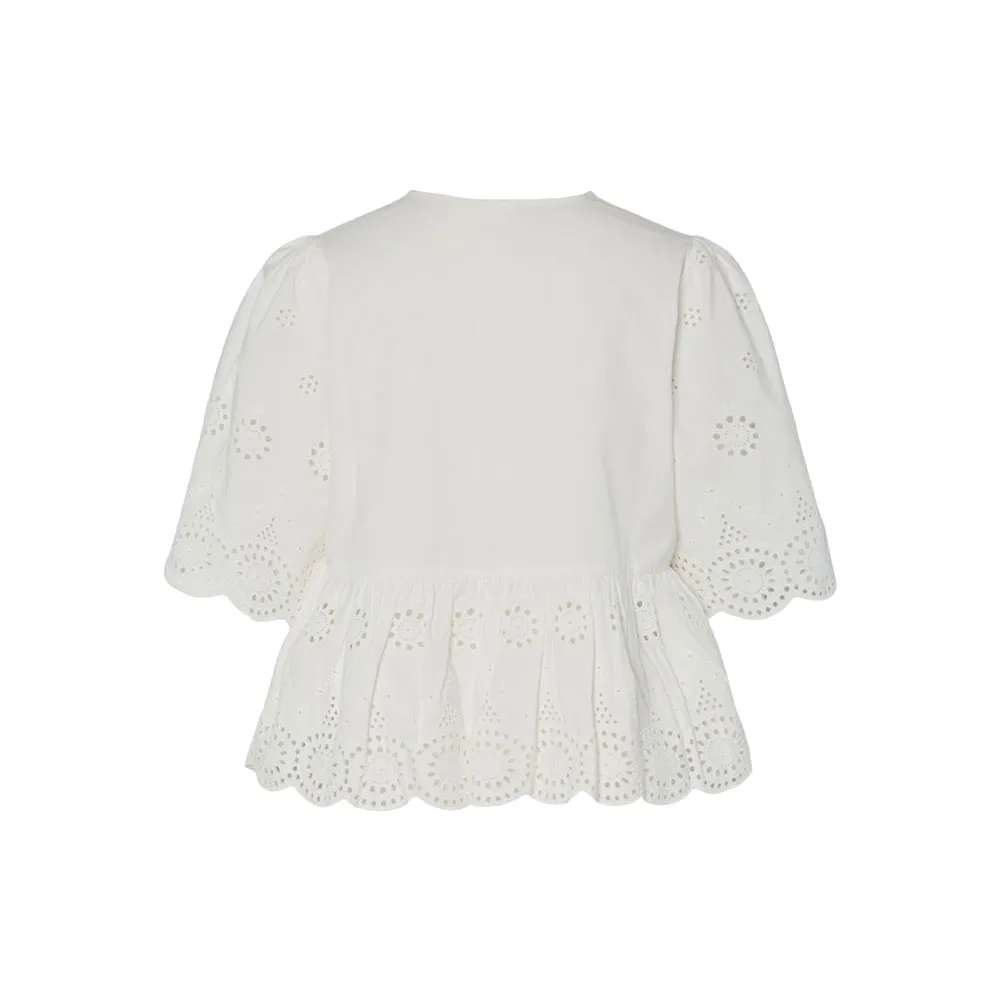 Yas Cornelia Short Sleeve Blouse Star White 38 7
