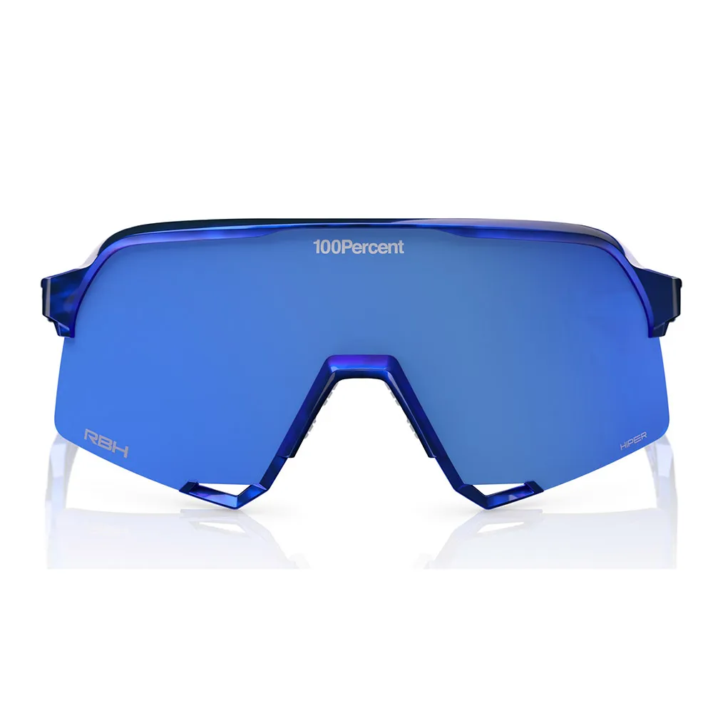 100% S3 Rbh Solglasögon, Gloss blue holographic, HiPER Royal Blue Mirror Lens/CAT3