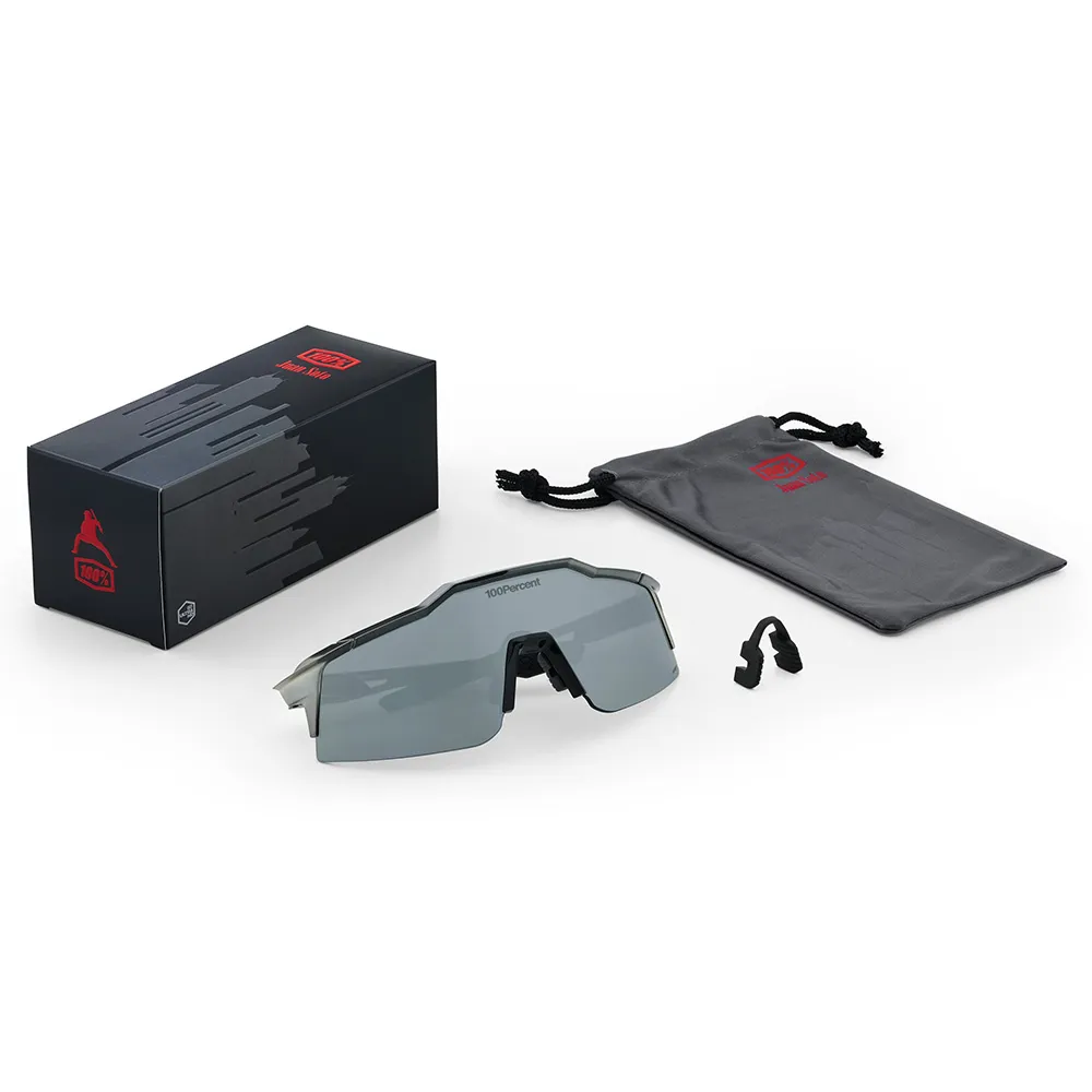 100% Speedcraft Xs Soto 1 Solglasögon, Polished black chrome, HiPER Mercury Mirror Lens/CAT3