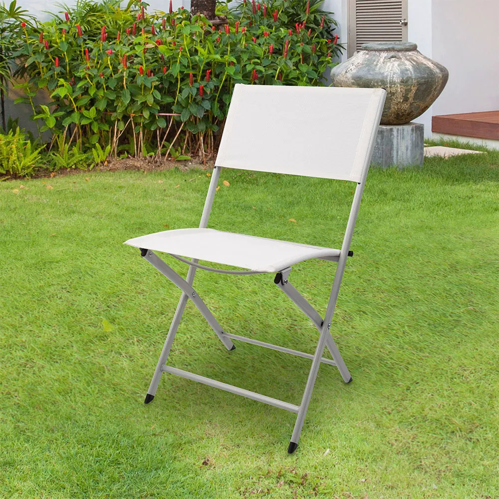 Aktive Gartenklappstuhl Refurbished unisex, White, 46 x 55 x 81cm