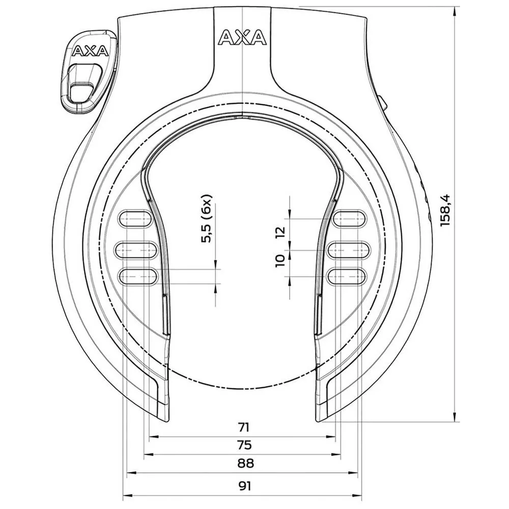 Axa Victory Naz Cykelramlås, Black / silver, One Size