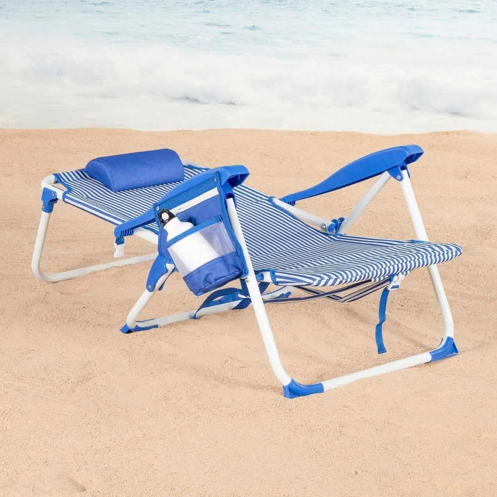 Aktive Pocket Multiposisjons Sammenleggbar Stol unisex, Stripped blue, 48 x 58 x 76cm