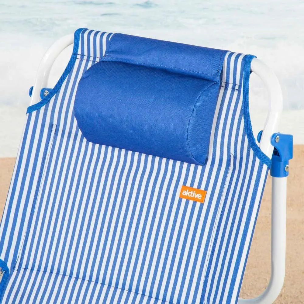 Aktive Pocket Multiposisjons Sammenleggbar Stol unisex, Stripped blue, 48 x 58 x 76cm