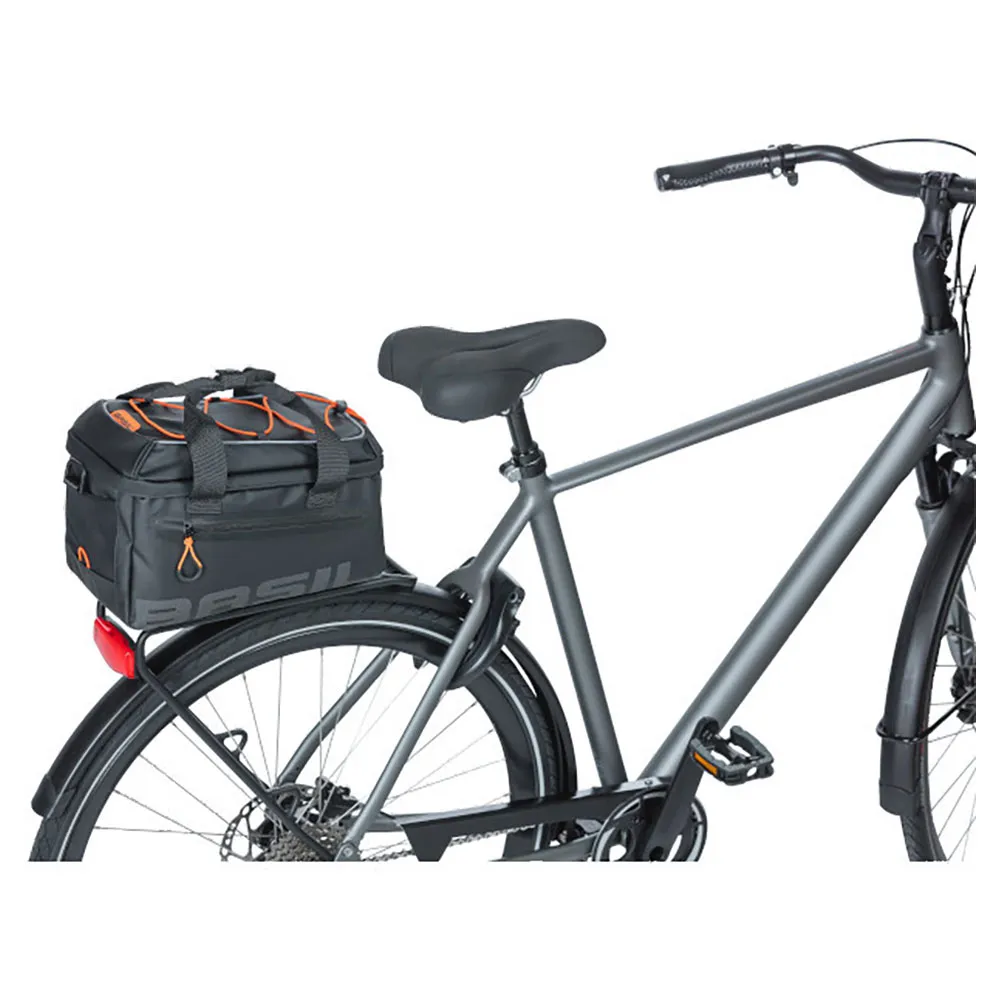 Basil Miles Tarpaulin Mik Sykkelveske 7l Refurbished, Black / orange, One Size