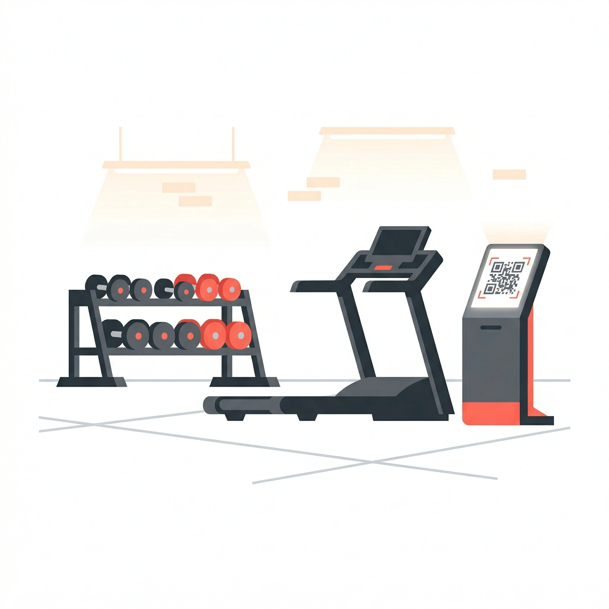 Gym membership management and smart booking system illustration