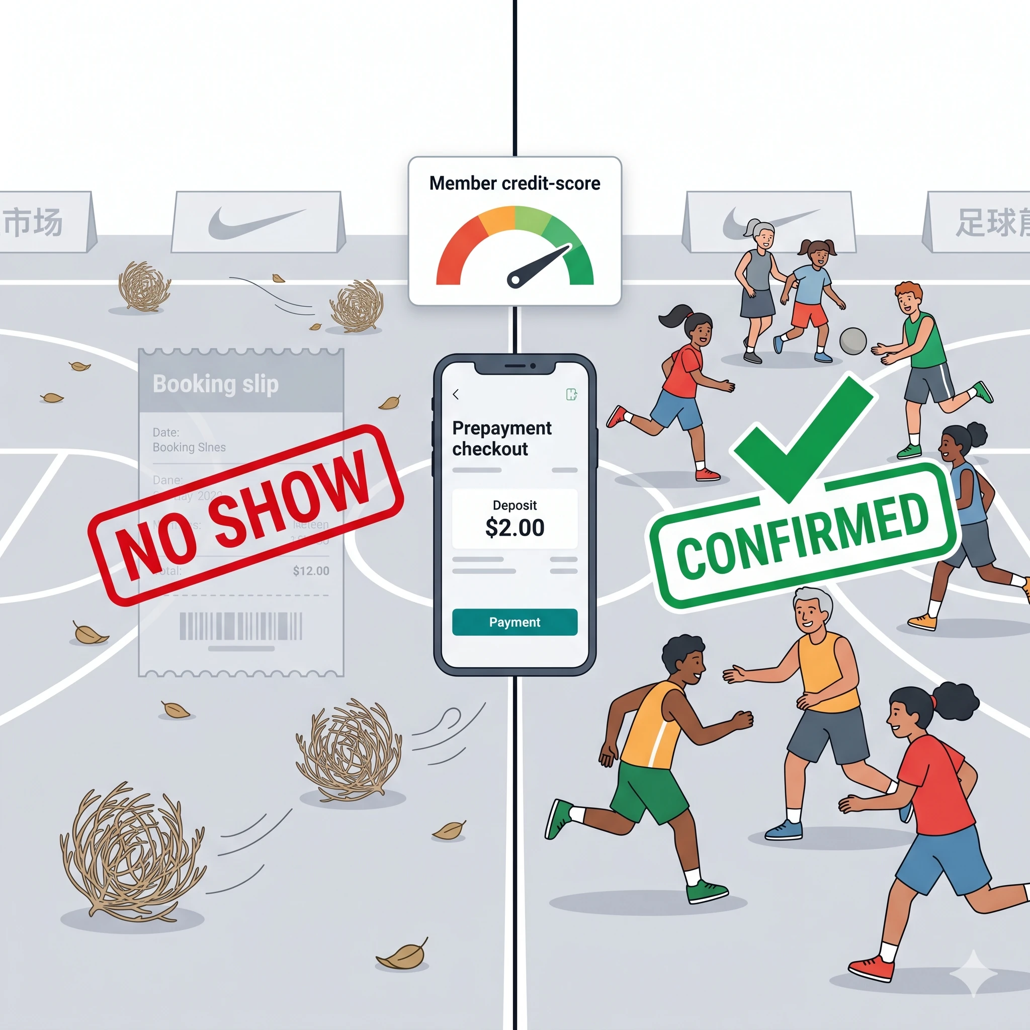 2026球場 no-show 防範完整指南：從收訂金到會員制的 7 種實戰策略