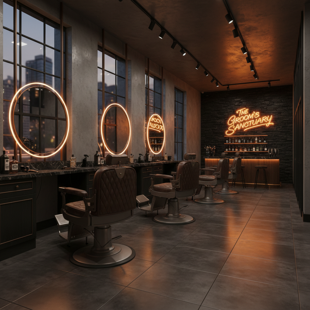 Luxury facial treatment in a dark spa setting, steam and towels, high-end