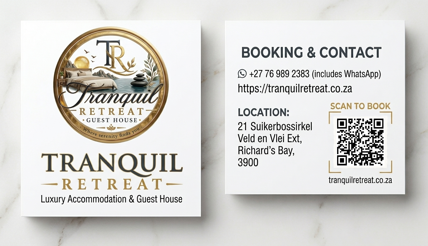 Tranquil Retreat original logo exact QR