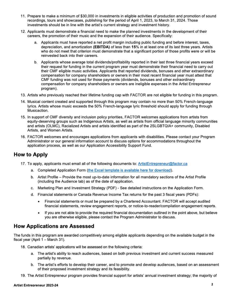 FACTOR Artist Entrepreneur — page 3