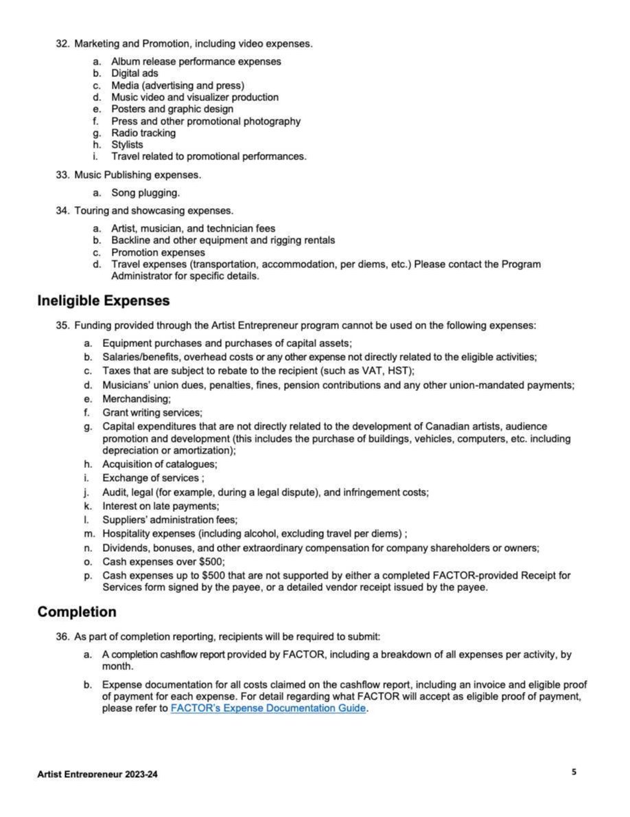 FACTOR Artist Entrepreneur — page 6
