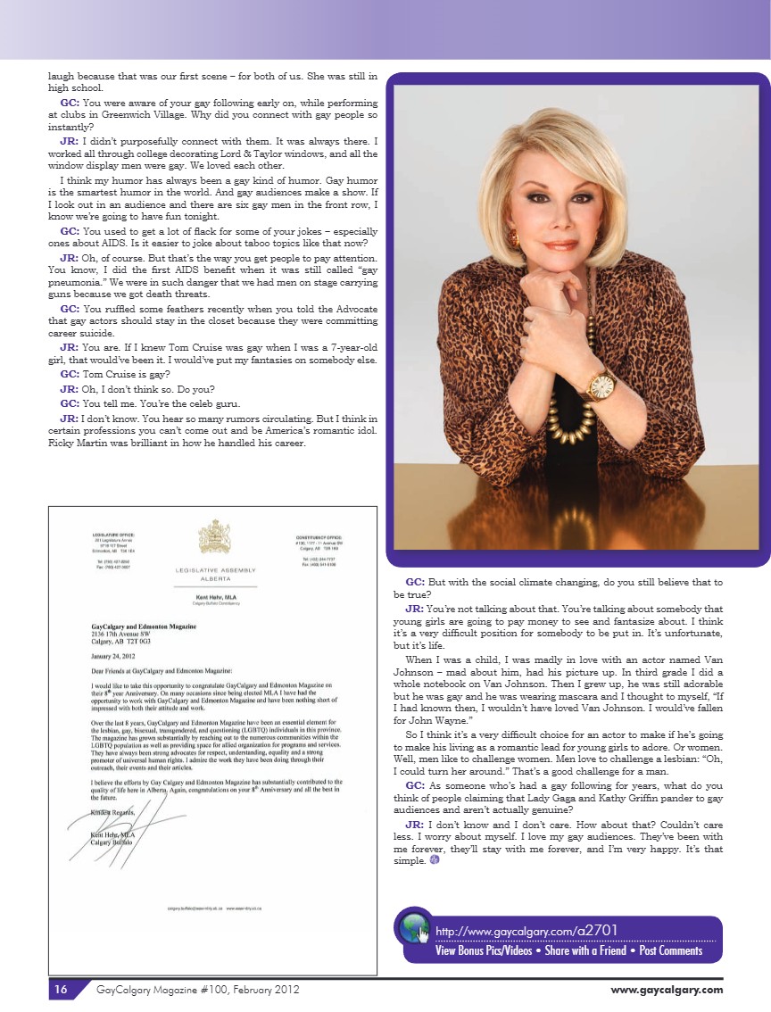 GayCalgary Magazine February 2012 — page 16