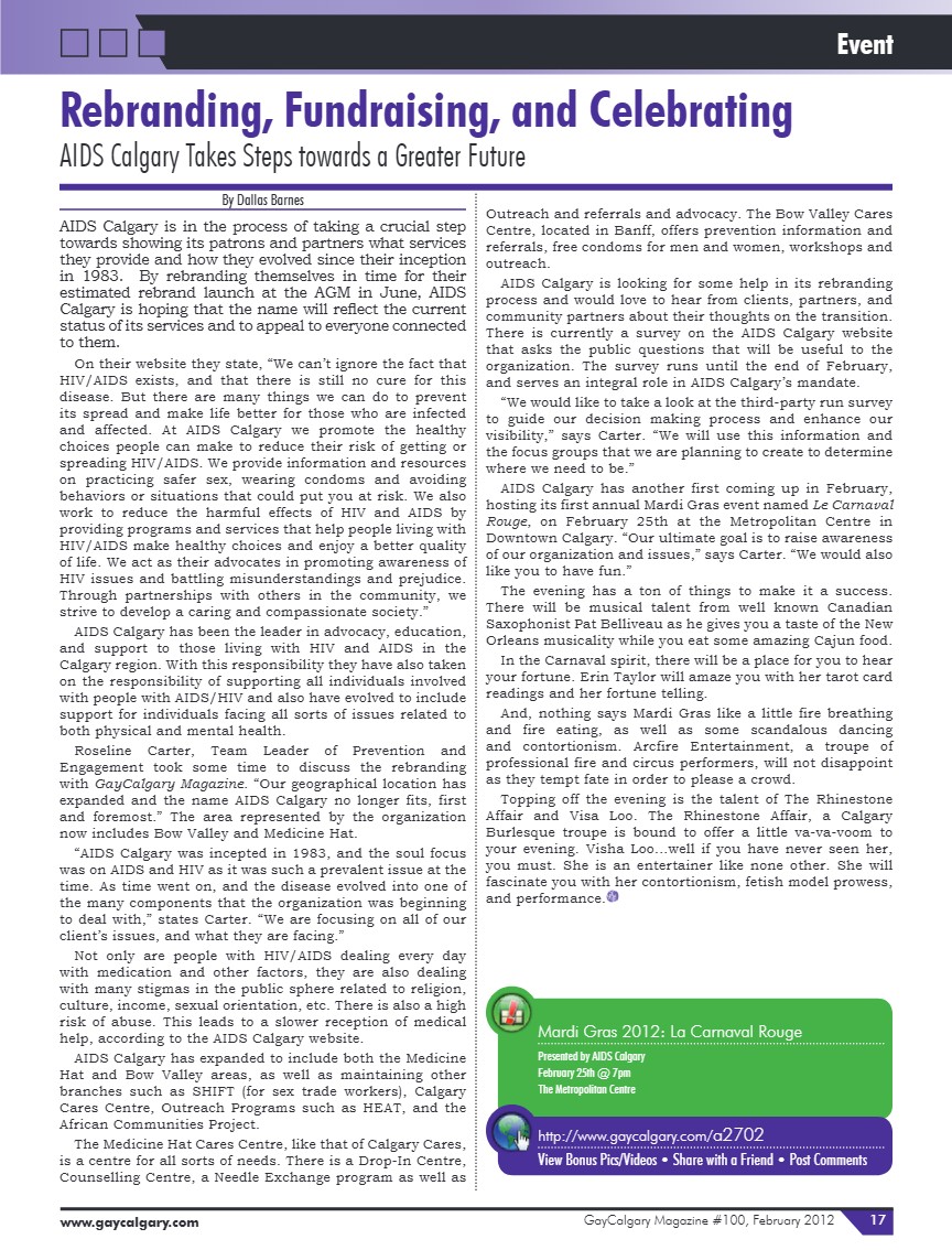 GayCalgary Magazine February 2012 — page 17