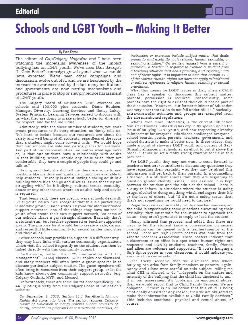 GayCalgary Magazine February 2012 — page 24