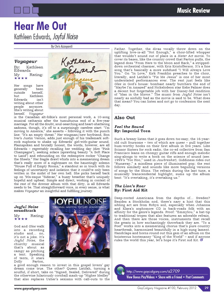 GayCalgary Magazine February 2012 — page 29