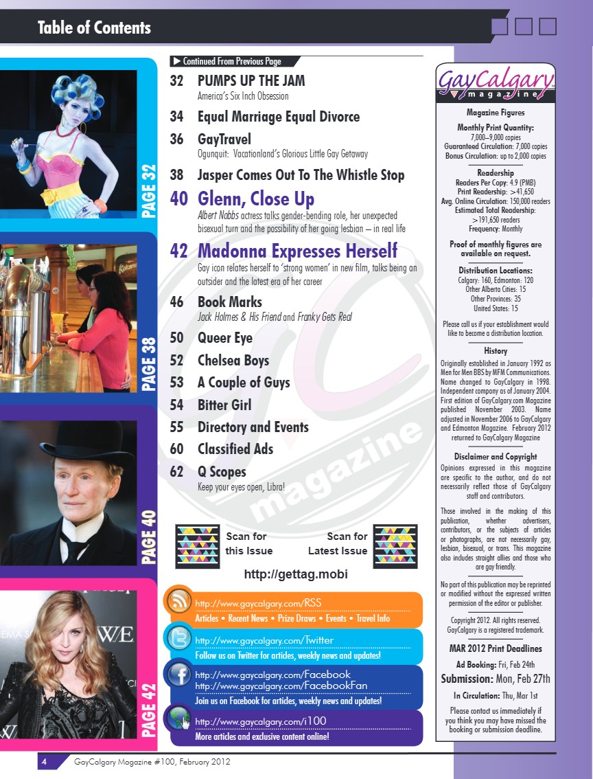 GayCalgary Magazine February 2012 — page 4