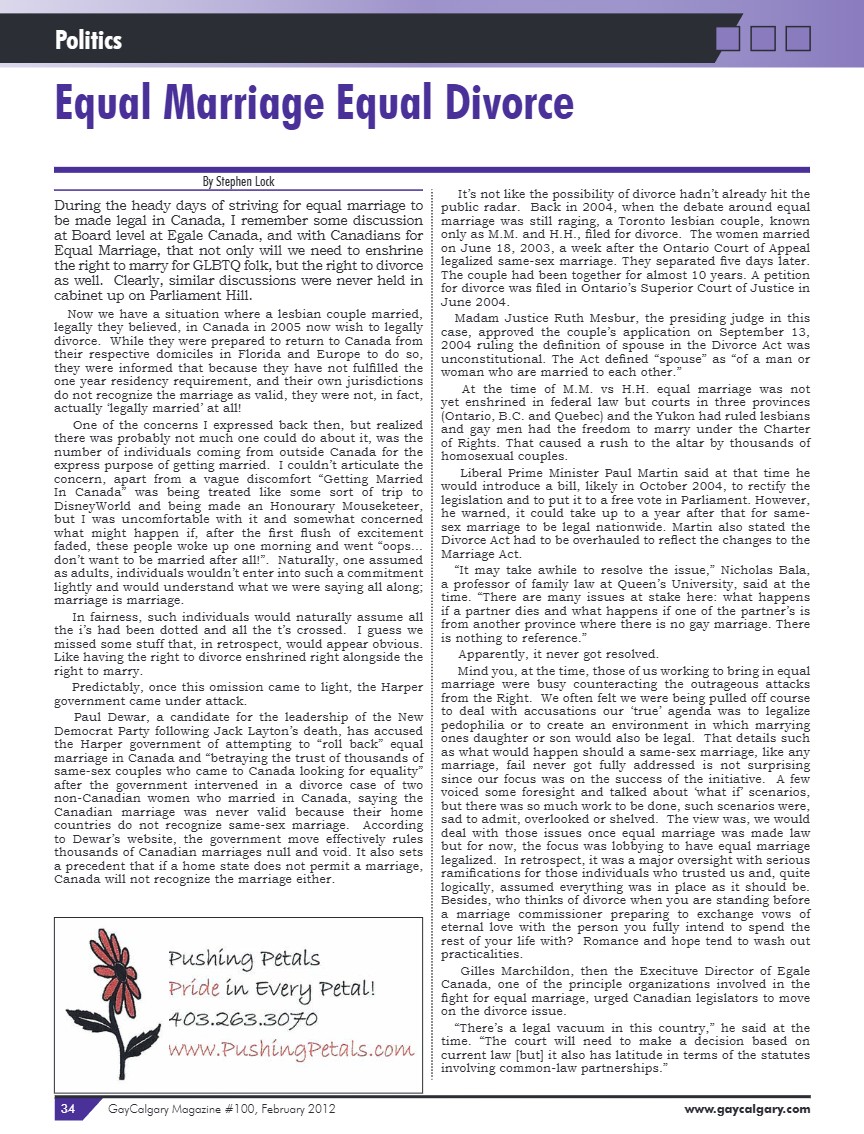 GayCalgary Magazine February 2012 — page 34