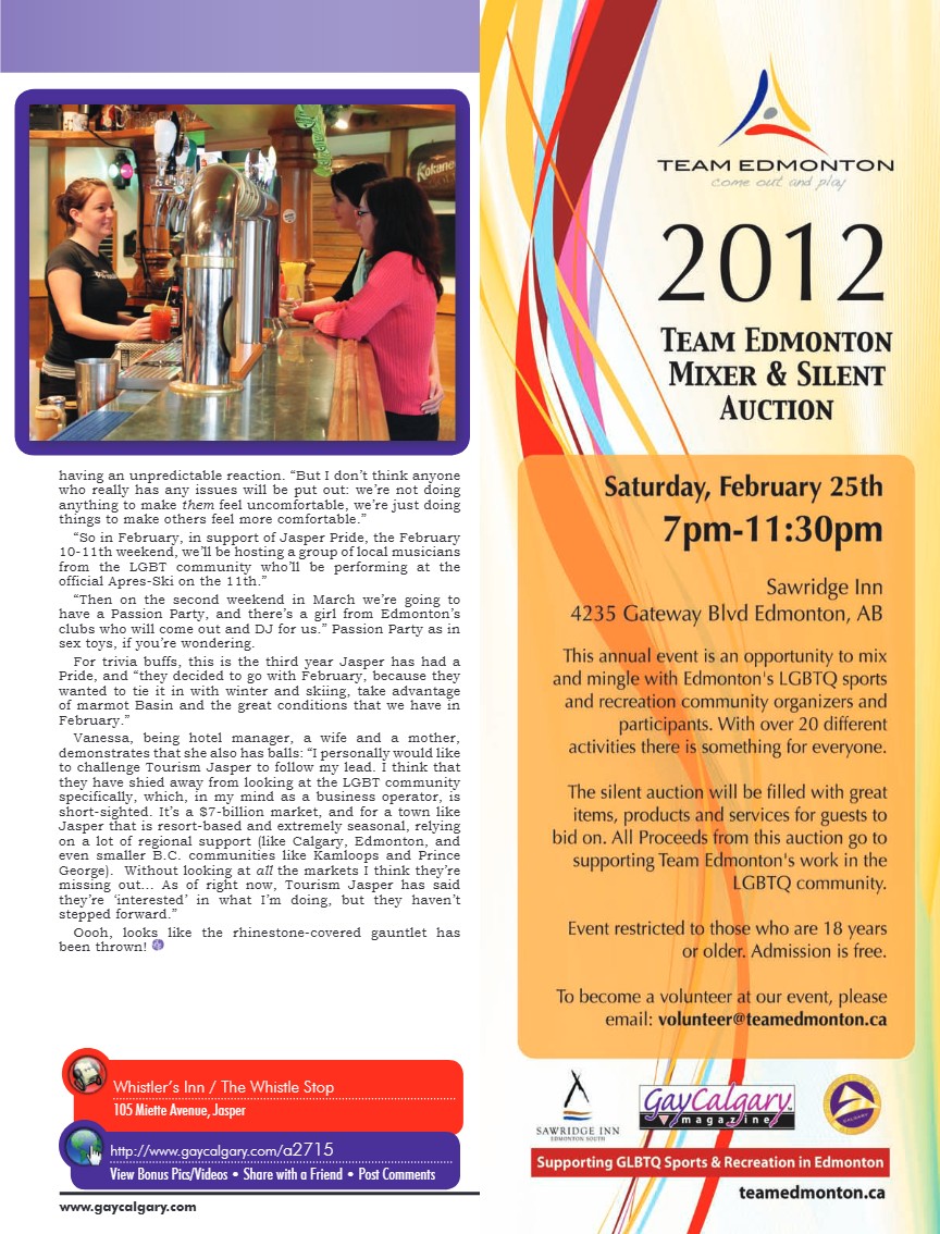 GayCalgary Magazine February 2012 — page 39