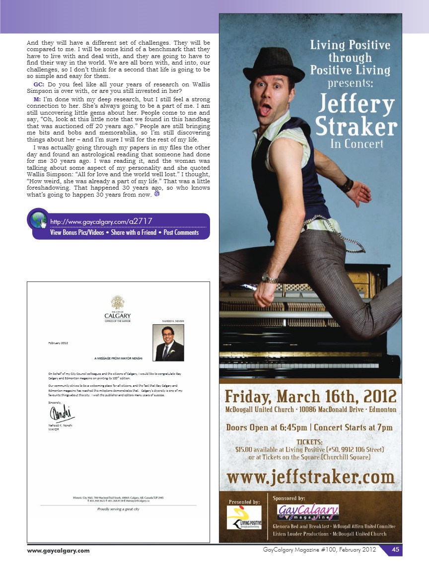 GayCalgary Magazine February 2012 — page 45
