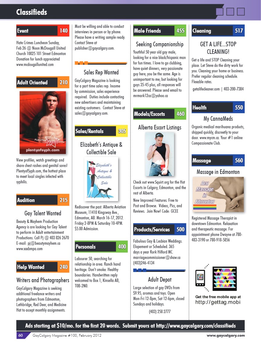 GayCalgary Magazine February 2012 — page 60