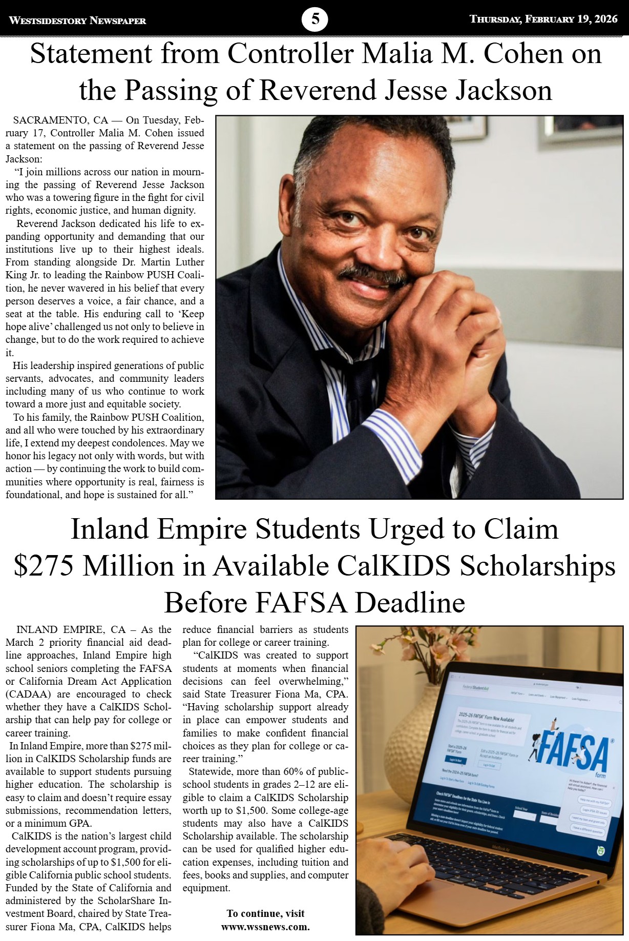 WSSNews | Volume 39 No. 48 — page 5
