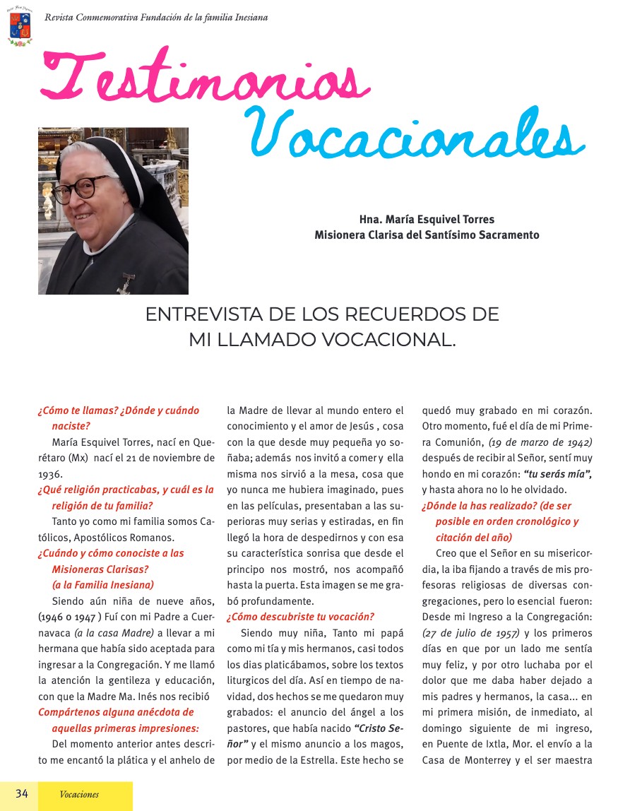 75 Aniversario Misioneras Clarisas — page 34