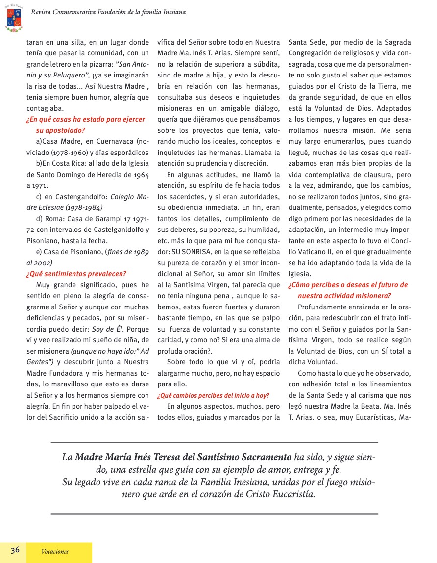 75 Aniversario Misioneras Clarisas — page 36