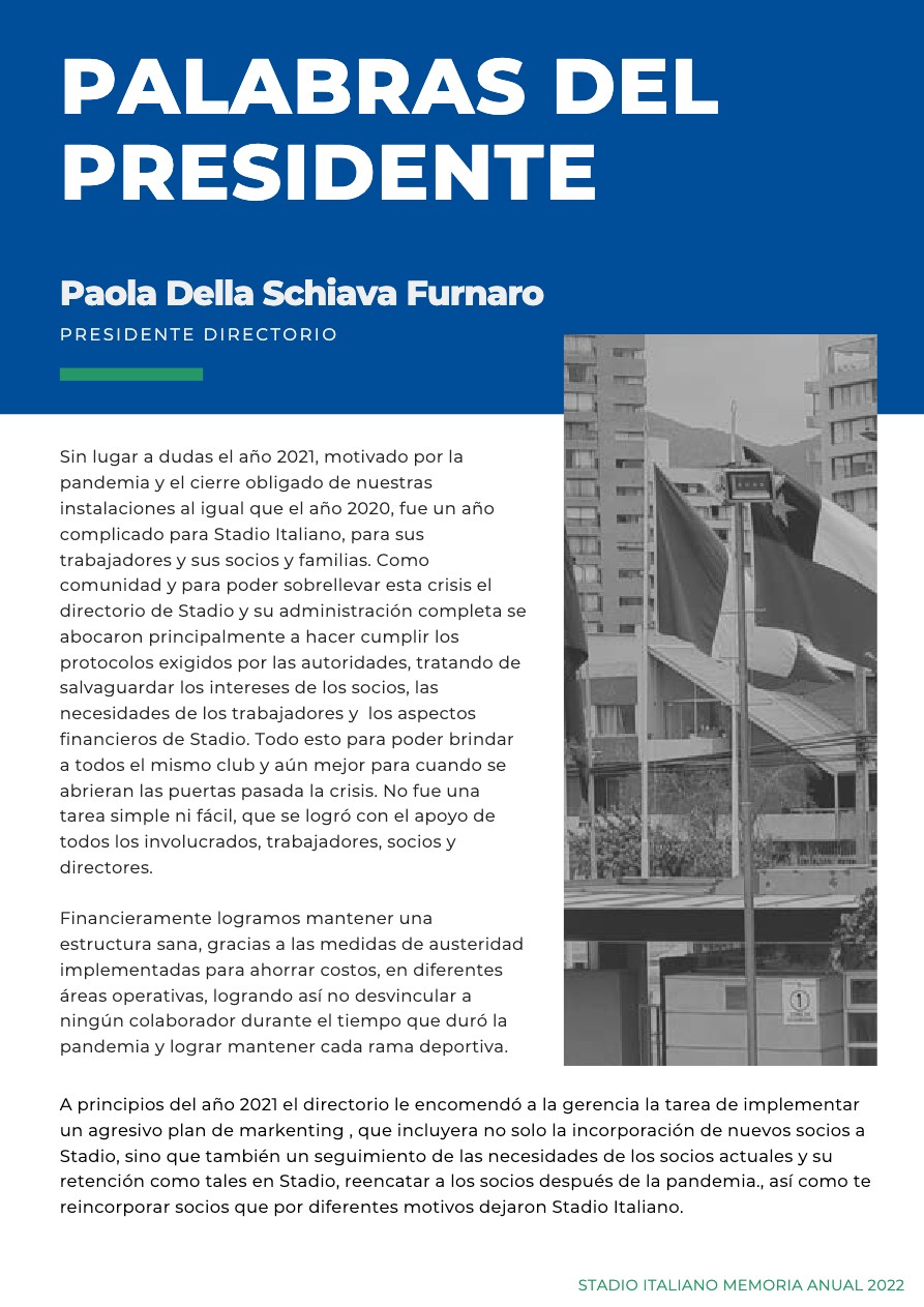 Memoria Anual 2021 CDP Stadio Italiano — page 4