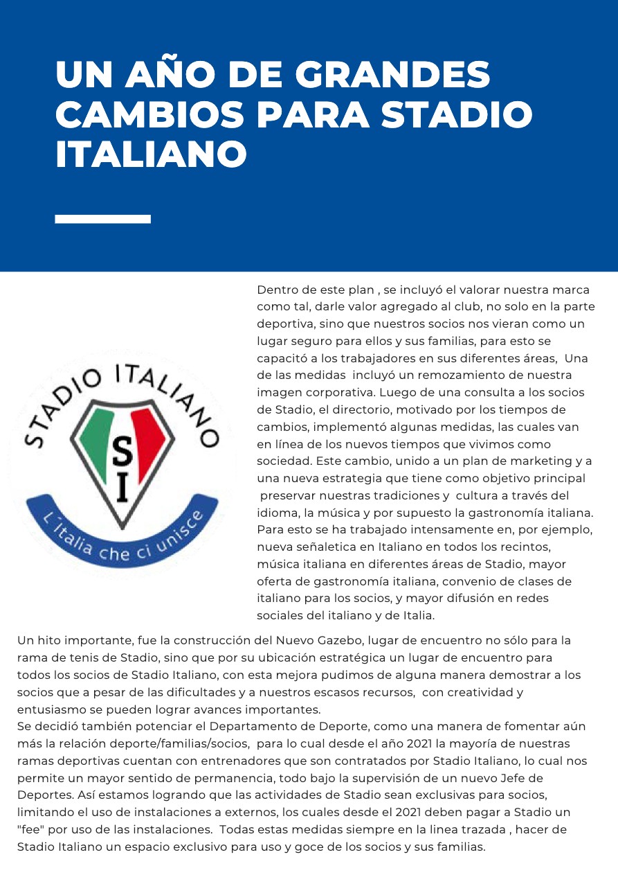 Memoria Anual 2021 CDP Stadio Italiano — page 5